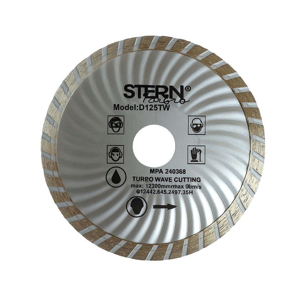 Диск алмазный STERN Turbo 125×2.6×22.2 для резки бетона, камня, кирпича и строительных материалов